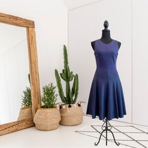 My Tribe Sleeveless Fit & Flare Leather Skirt Dress